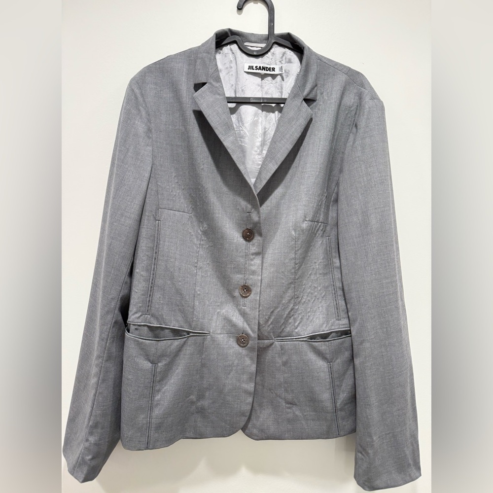 Jil Sander Light Gray Jacket split hem on the back